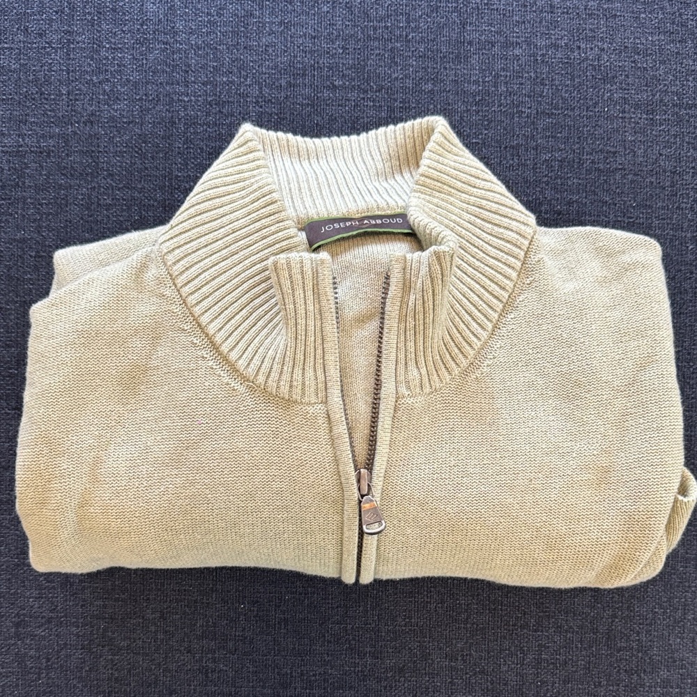 Joseph abboud men’s light green zip up cotton Sweater